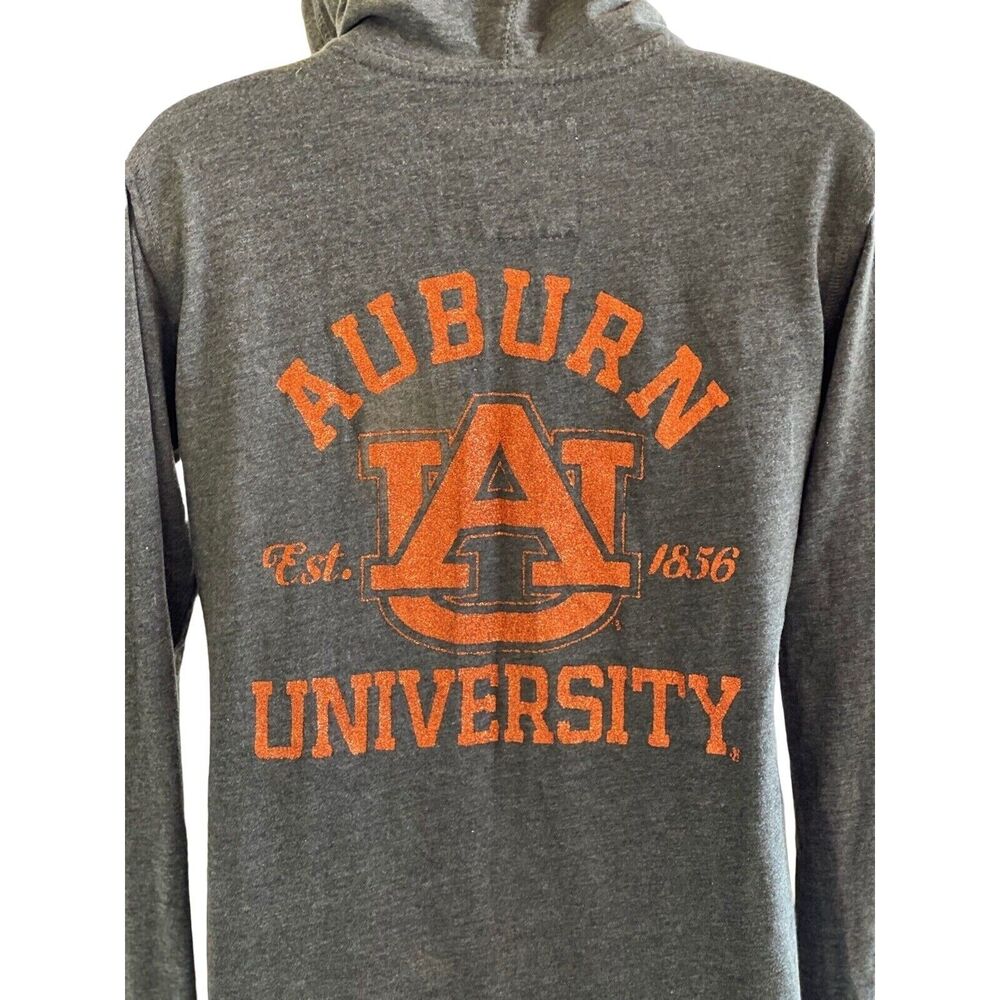 Auburn University AU Women's Three Square Gray Full Zip Hooded Jacket Size Med